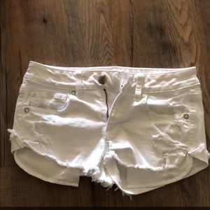 White jean shorts